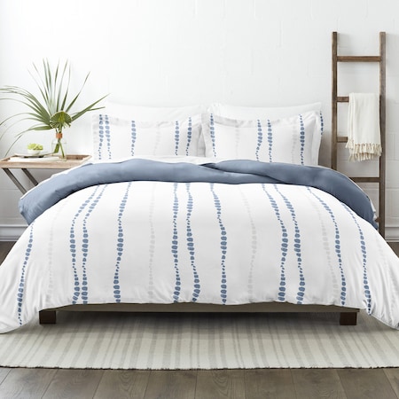 Home Collection Premium Ultra Soft Urban Vibe Pattern 3Pc Reversible Duvet Cover Set, King/California King, Navy IH-DSP-URV-K-NA